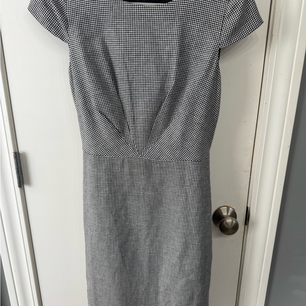 J. Crew Monochrome Checkered Midi Dress